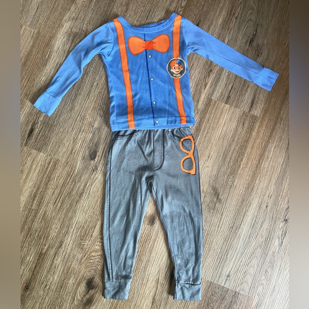 Kids Blippi Blue and Orange Pajama Set